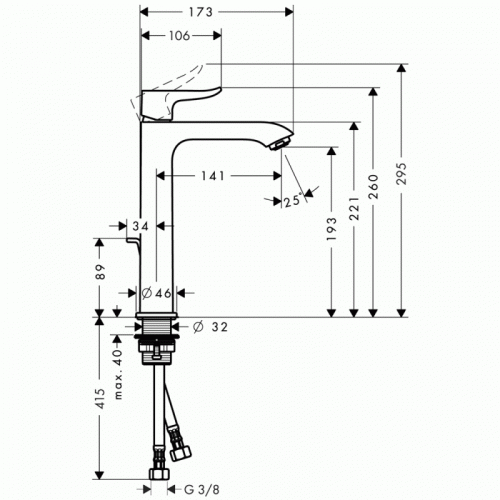 Смеситель для раковины Hansgrohe Metris 31183000