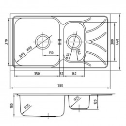 Кухонная мойка IDDIS Arro S ARR78S1i77 780*440
