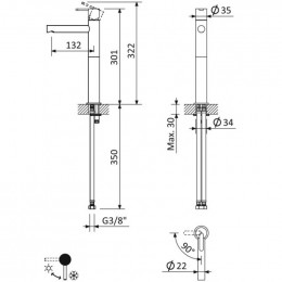 Смеситель для раковины Cezares Leaf LEAF-LC1-L-SR золото