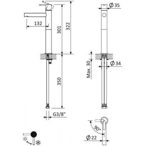 Смеситель для раковины Cezares Leaf LEAF-LC1-L-SR золото