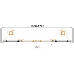 Cezares Душевая дверь в нишу ANIMA-W-BF-2-170-P-Cr