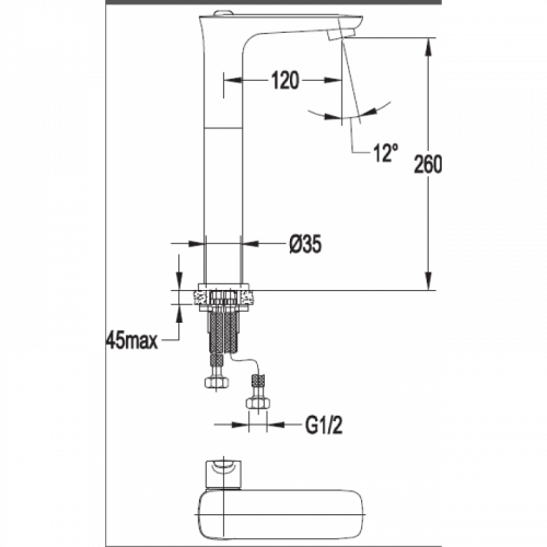 Смеситель для раковины Cezares TESORO-F-LC-01-W0 хром