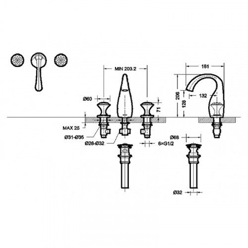 Смеситель для раковины Bravat Swan F24287G-ENG