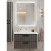 BelBagno Тумба с раковиной Due 80 подвесная Оружейная сталь ручки Матовый тёмный никель