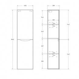 BelBagno Шкаф подвесной FLY-MARINO 40/150 Rovere Rustico левый