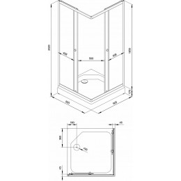 Triton Душевой уголок Вента-Хром 90x90