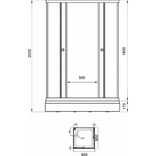 Triton Душевой уголок Вента-Хром 90x90