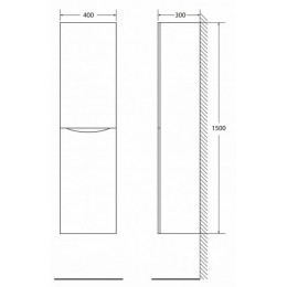 BelBagno Пенал для ванной FLY-MARINO-1500 Crema Opaco L