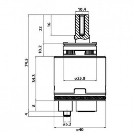 Картридж для смесителя Iddis 04ESC40i82 40 мм EcoStop, EcoControl керамика