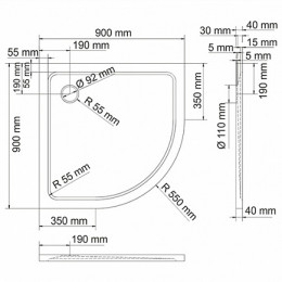WasserKRAFT Душевой поддон Berkel 48T01