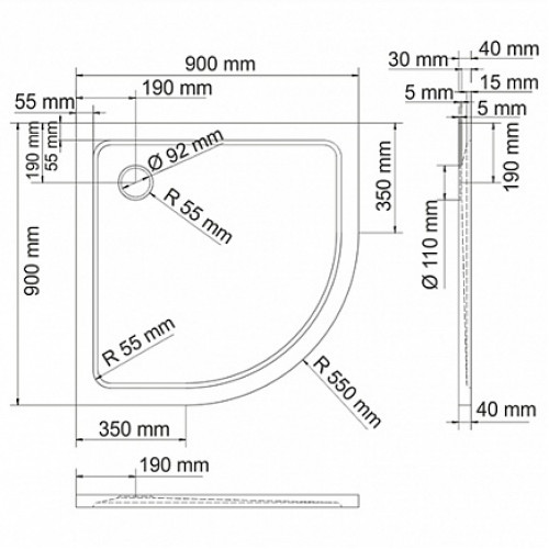 WasserKRAFT Душевой поддон Berkel 48T01