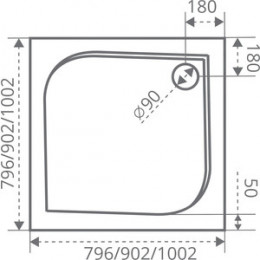 Good Door  Поддон для душа Квадро 100x100 грей