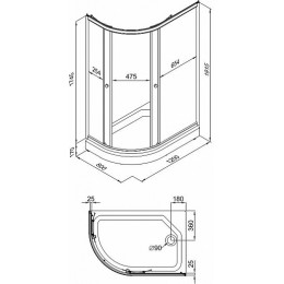 Triton  Душевой уголок Риф А 120x80 R