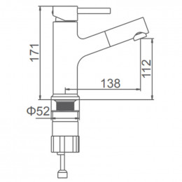 Смеситель для раковины Ledeme L1055B-25 черный