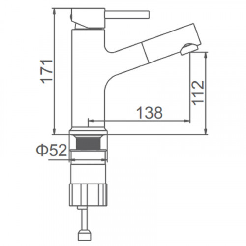 Смеситель для раковины Ledeme L1055B-25 черный