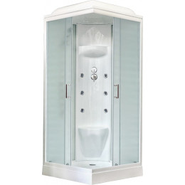 Royal Bath Душевая кабина HP RB 80HP7-WC 80x80 с г/м стекло матовое профиль белый