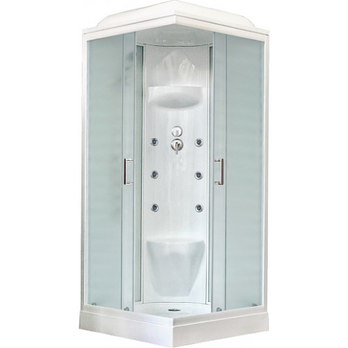 Royal Bath Душевая кабина HP RB 80HP7-WC 80x80 с г/м стекло матовое профиль белый