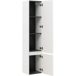 Aquanet Шкаф пенал Агата 35 подвесной белый сатин