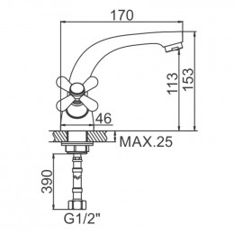 Смеситель для раковины Ledeme L1318-2 хром