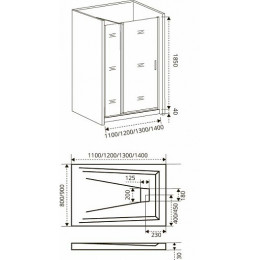 Good Door Душевое ограждение FANTASY WTW-140-F-CH
