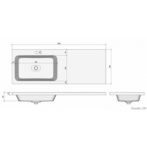 Misty Тумба с раковиной Чегет 70 L белая под стиральную машину