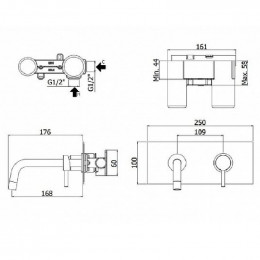 Смеситель для раковины Paffoni Light LIG101HG/M Медовое золото