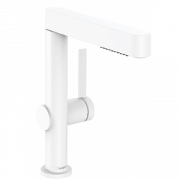 Смеситель для раковины Hansgrohe Finoris 76063700 с донным клапаном белый матовый