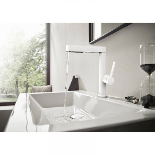 Смеситель для раковины Hansgrohe Finoris 76063700 с донным клапаном белый матовый
