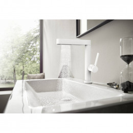 Смеситель для раковины Hansgrohe Finoris 76063700 с донным клапаном белый матовый