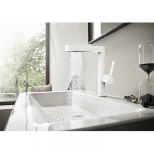 Смеситель для раковины Hansgrohe Finoris 76063700 с донным клапаном белый матовый