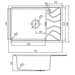Кухонная мойка Iddis Reeva REE71SLi77 71 x 48 см, чаша слева, шелк