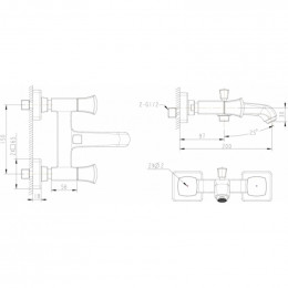 Смеситель для ванны с коротким изливом Bravat Whirlpool F678112C-01