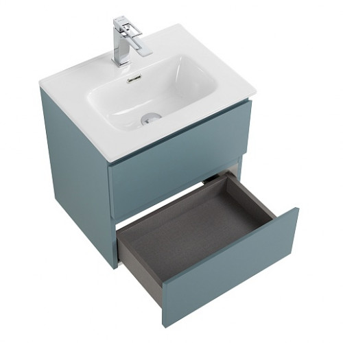 BelBagno Тумба с раковиной Kraft 39-50 подвесная Голубой матовый с раковиной BB500/390ETL
