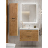 BelBagno Тумба с раковиной Due 80 подвесная Rovere Nature ручки Матовый атласный никель