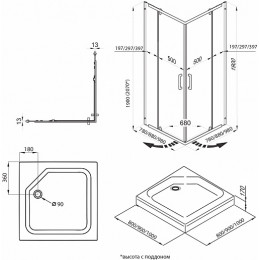 Triton Душевой уголок Каппа-Хром 90x90 с поддоном