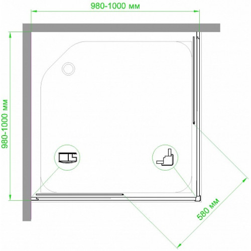Royal Bath Душевой уголок RB 100HPD-T-BL 100х100х185