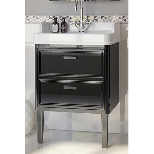 Kerama Marazzi Тумба с раковиной Pompei 60, 2 ящика, черная