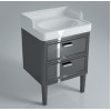 Kerama Marazzi Тумба с раковиной Pompei 60, 2 ящика, черная