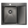 Мойка для кухни Paulmark Flank PM225951-GML 59х51 вороненая сталь