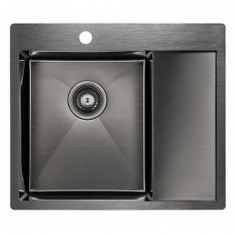 Мойка для кухни Paulmark Flank PM225951-GML 59х51 вороненая сталь