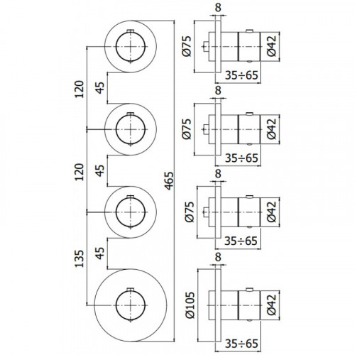 Смеситель с термостатом Paffoni Modular Box MDE019ST 285928 сталь
