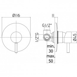 Смеситель для душа Paffoni Light LIG010CR 255153 хром