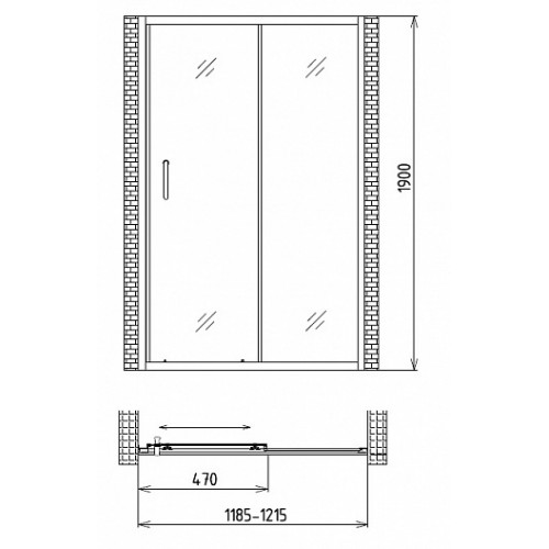 Gemy Душевая дверь Victoria S30191A в нишу