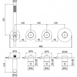Смеситель с термостатом Paffoni Modular Box MDE000ST 285934 сталь