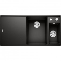 Мойка Blanco Axia III 6 S-F Silgranit 525855 c клапаном-автоматом InFino, доска стекло черный