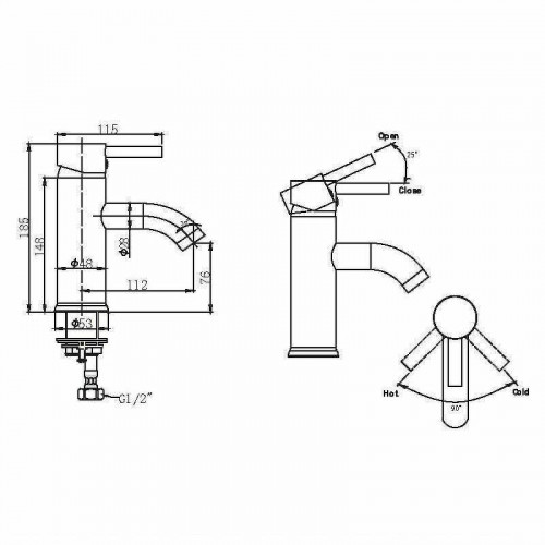 Смеситель для раковины Bravat Slim F1332366CP-RUS хром