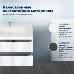Aquanet Мебель для ванной Джейн 2.0 70 Flat подвесная белый сатин