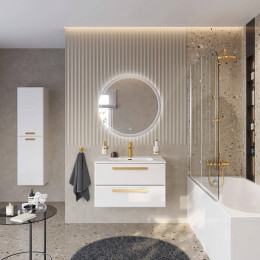 BelBagno Мебель для ванной Eco Cer-N 80 CZR-8095-80 bianco opaco ручки сатиновое золото