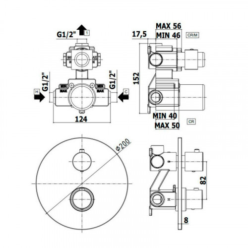 Смеситель с термостатом Paffoni Light LIQ013HGSP 287907 золото матовое