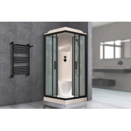 Royal Bath Душевая кабина HP RB 80HP6-GC-BL 80x80 стекло матовое профиль черный матовый